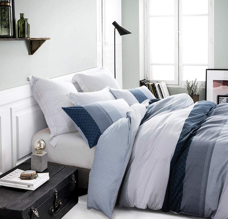 SLEEPBELLA Duvet Cover Twin Set 600 Thread Count Cotton Bedding Set (Twin, Greekn-lump) - Image 2